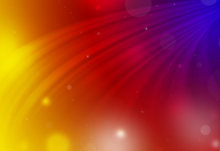 Dark color red,blur,gold glitter sparkle defocused rays down lights bokeh abstract holiday background.の写真素材