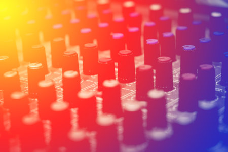 Close up control audio mixer.の写真素材