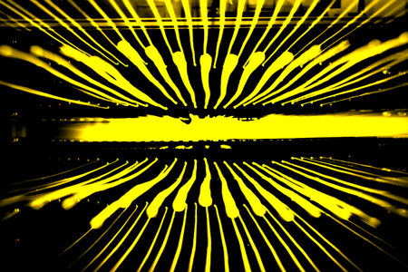 Yellow sparkle rays light beautiful abstract  background texture.