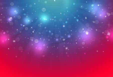 Pink and blue glitter sparkles defocused rays lights bokeh down abstract background/texture.の写真素材