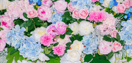 Close up colorful bunch of beautiful flowers.の写真素材