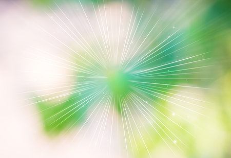 Green nature bokeh glitter defocused ray lights abstract background.の写真素材