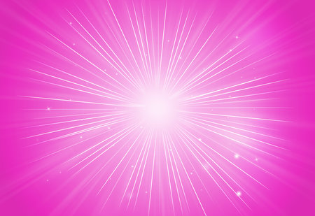 Abstract sparkles rays light explosion pink background/texture.の写真素材