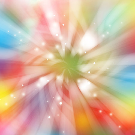 Colorful sparkles glitter rays lights radial bokeh  abstract background/texture.の写真素材