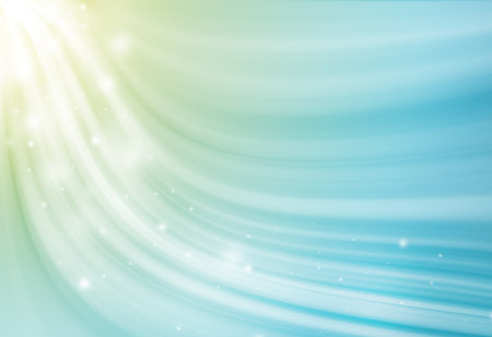 Blue and Yellow sparkle twirl and glitter radial rays twinkled lights bokeh beautiful abstract background.の写真素材