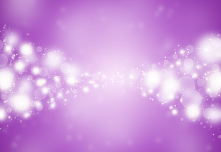 Purple sparkles glitter defocused rays lights bokeh abstract holiday background.の写真素材