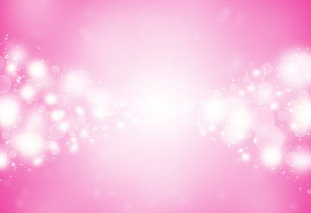 Soft color Pink sparkles glitter defocused rays lights bokeh abstract holiday background.の写真素材