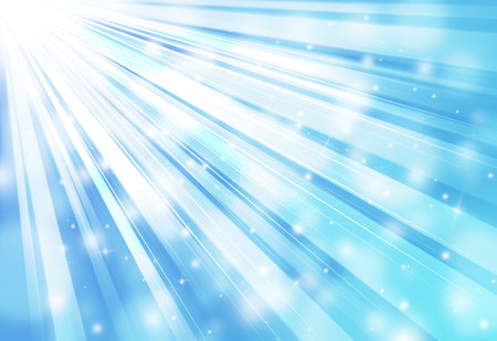 Blue sparkles rays lights  glitter bokeh radial abstract background/texture.の写真素材