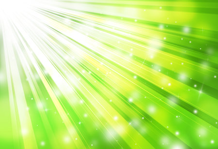 Green sparkles rays lights  glitter bokeh radial abstract background/texture.の写真素材