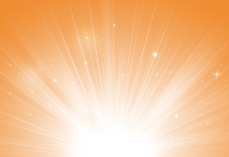 Gold glitter sparkles rays lights bokeh Festive Elegant abstract background.の写真素材