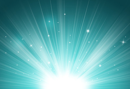 Dark blue glitter sparkles rays lights bokeh Festive Elegant abstract background.の写真素材