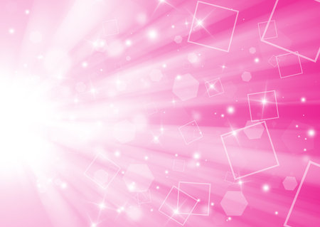 Soft Pink glitter sparkles rays lights bokeh elegant technology abstract background.の写真素材
