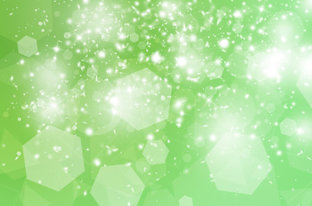 Green glitter sparkles rays lights bokeh Festive Elegant abstract background.の写真素材