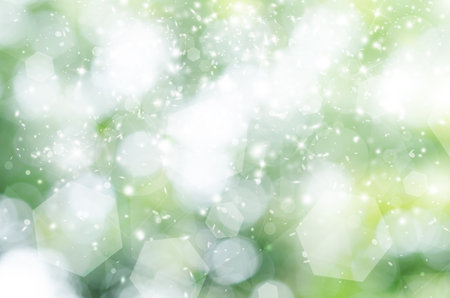 Green nature glitter sparkles rays lights bokeh Festive Elegant abstract background.の写真素材