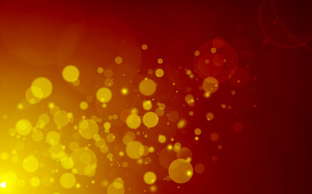Gold sparkle rays lights with bokeh elegant show on stage abstract background. Dust sparks background.の写真素材