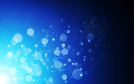 Blue sparkle rays lights with bokeh elegant show on stage abstract background. Dust sparks background.の写真素材