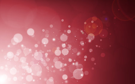 Red sparkle rays lights with bokeh elegant show on stage abstract background. Dust sparks background.の写真素材