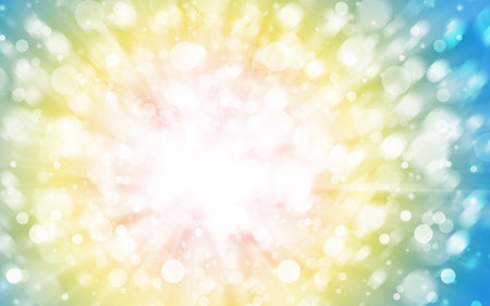Pastel color sparkle rays lights with bokeh elegant show on stage abstract background. Dust sparks background.の写真素材