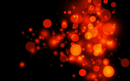 Gold sparkle rays lights with bokeh elegant show on stage abstract background. Dust sparks background.の写真素材