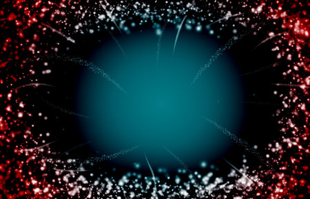 Dark red sparkle rays glitter lights with bokeh elegant abstract holiday background.の写真素材