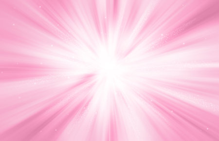 Pink sparkle rays glitter lights with bokeh elegant abstract holiday background.の写真素材