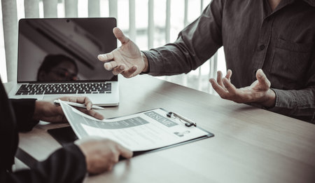 Employer or HR department is reading the resume and interviewing the ability of new employees,...