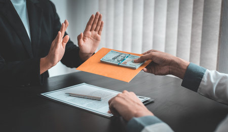 Businessmen give dollars to bribe employees in signing contracts to buy illegal land and real...
