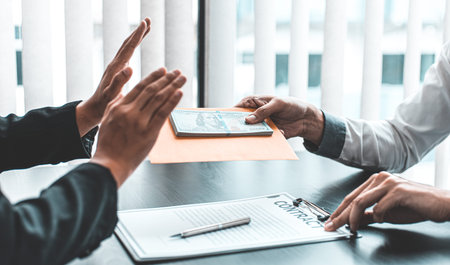 Employer or HR department welcomes new employees, Shaking hands with congratulations or achieving...