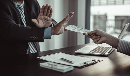 Businessmen give dollars to bribe employees in signing contracts to buy illegal land and real...