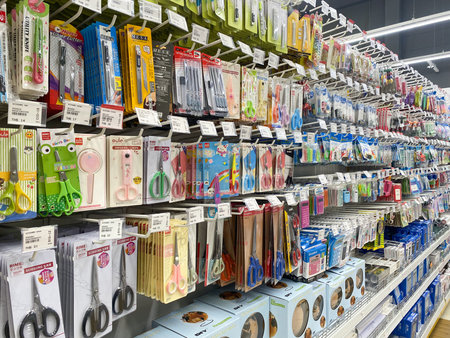 Tesco Lotus,THAILAND- August 25, 2021 : Products in famous department stores in Thailand Selling electrical appliances - dry food - condiments - snacks - beverages â soap-shampoo and many more.のeditorial素材