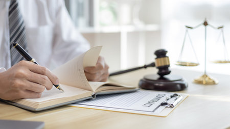Lawyers or judges sign documents in accordance with legal and fair terms of agreement, Legal Ethics...