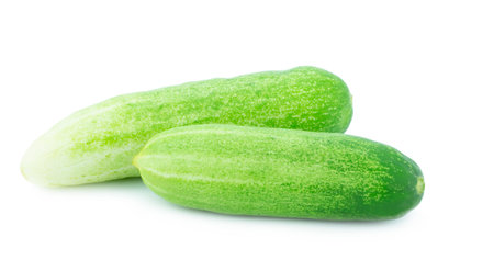 raw cucumber with isolate on white background.の写真素材