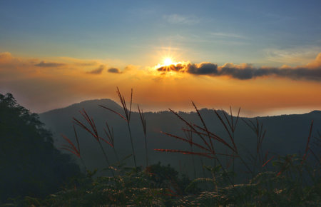 Sunset view, Phu soi dao national park, Thailandの写真素材