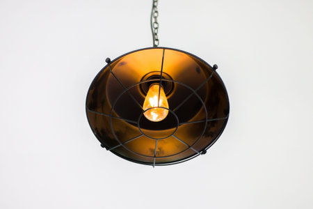 Vintage hanging lamp on white background