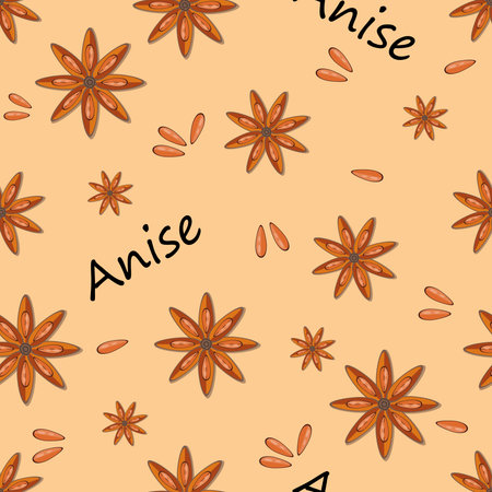 Seamless pattern with star anise.のイラスト素材