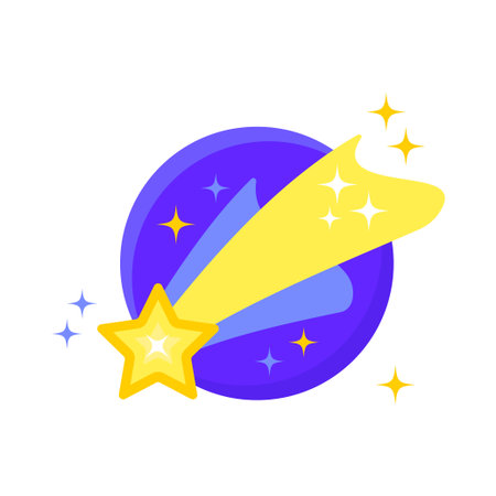Shooting star sign, vector illustration isolated on white backgroundのイラスト素材
