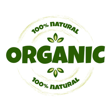Organic and natural products stickerのイラスト素材