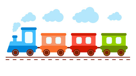 Cute toy train locomotive for kidのイラスト素材