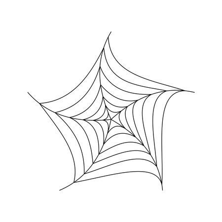 Halloween Spider web icon. Rounded spiderweb. Vector illustration isolated on white backgroundのイラスト素材