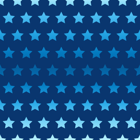 Star seamless pattern. Blue gradients cold color stars minimal geometric figures flat print. Repeating graphic wallpaper i Modern simple texture. Vector abstract backgroundのイラスト素材