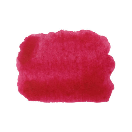 Red paint watercolor hand painted backdrop stain for print, web design and banners. Realistic vector artistic texture on isolated backgroundのイラスト素材
