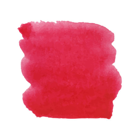 Watercolor Brushstroke . Red patch of texture paint. Vector illustration isolated on white backgroundのイラスト素材