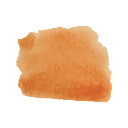 Watercolor Brushstroke. Gold ochre patch of texture paint. Vector illustration isolated on white backgroundのイラスト素材