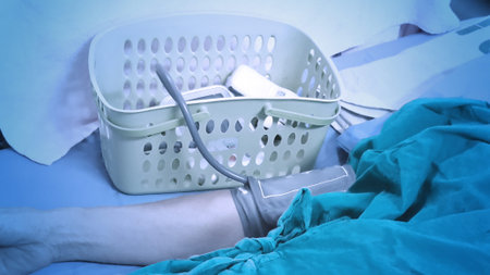 Measuring blood pressure  of patient in hospital, health care control and monitoring.