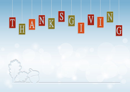 Happy Thanksgiving Day greeting card design.のイラスト素材