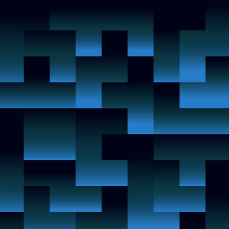 Abstract dark blue pieces background, seamless,  brick game square template. Vector illustration flat pattern style.のイラスト素材