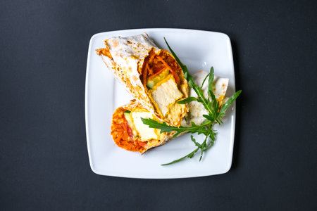 vegan shawarma on tofuの写真素材