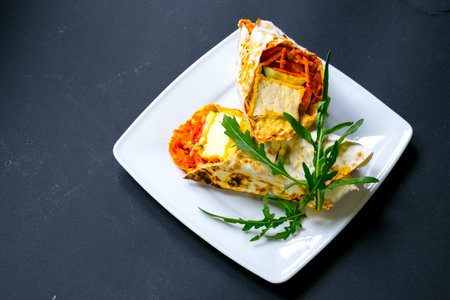 vegan shawarma on tofuの写真素材