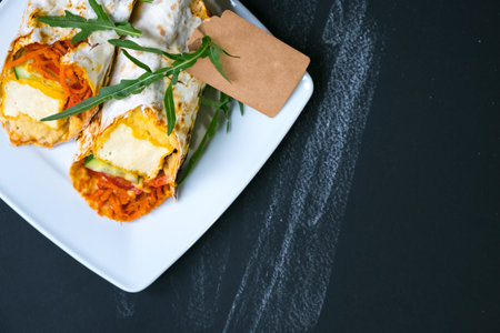 vegan shawarma on tofuの写真素材