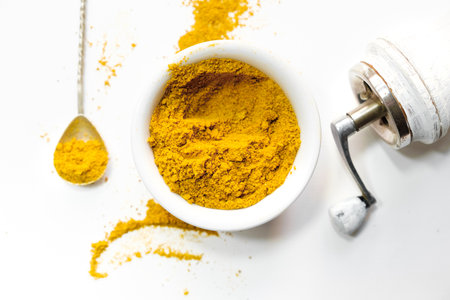 Cilantro in plate a white background. top viewの写真素材